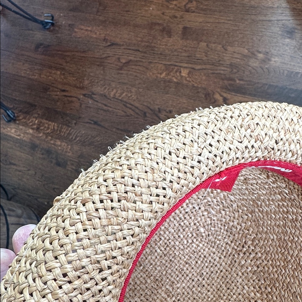 Importina Straw Hat with Brown Blue Flower Accent - Picture 10 of 11